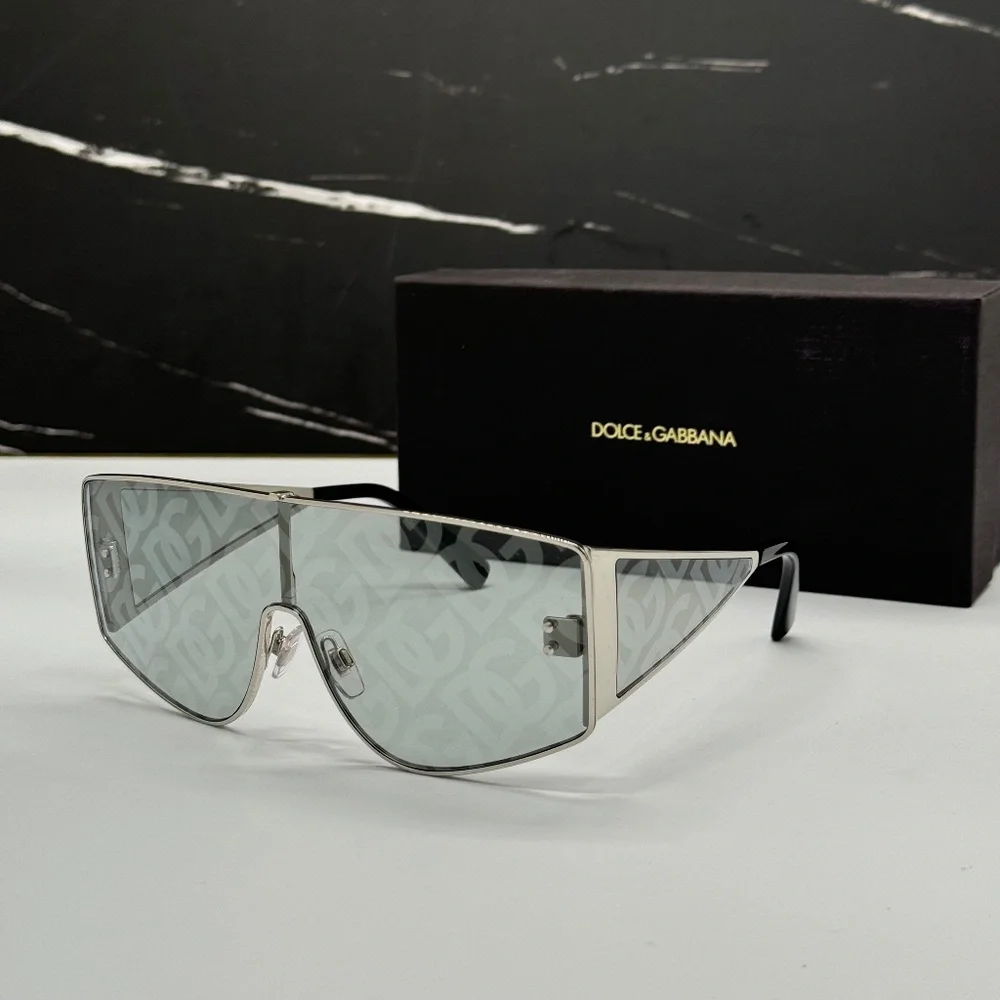 NEW DG2305 05/AL DOLCE&GABBANA SUNGLASSES OVERSIZED SILVER UNISEX EYEWEAR